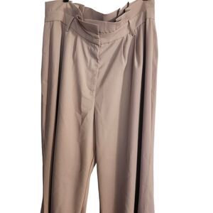 High-Waist Pleated Women's Dress Pants - Taupe